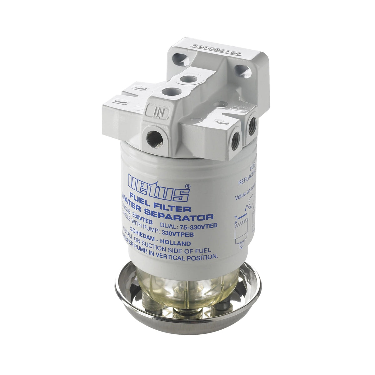Vetus veeseparaator/kütusefilter CE/ABYC, üksik, 10 mikronit, max 190 l/h – 330VTEB