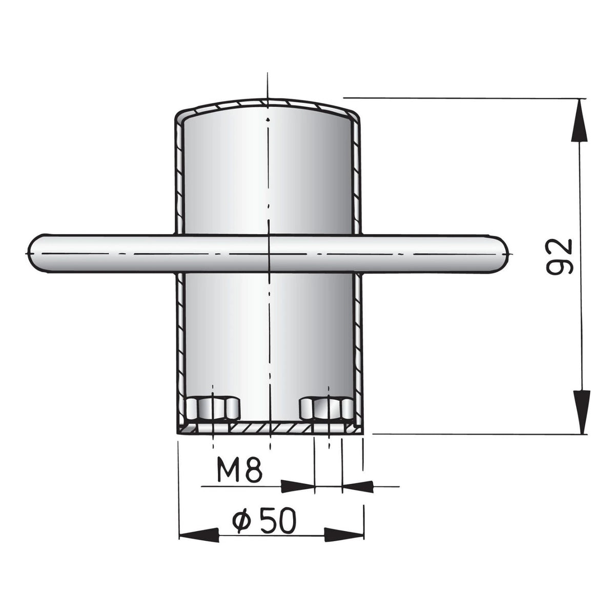 Vetus poller Achilles 90, poltkinnitusega – ACHIL090B