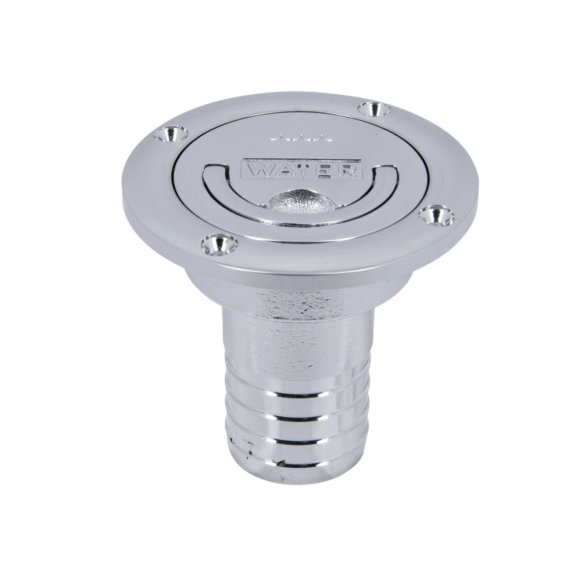 Vetus uzpildes vāciņš „WATER“ šļūtenei Ø 38 mm, vāks Ø 85 mm, L = 75 mm, ar ķēdi un vilkšanas gredzenu – FCAPWATER