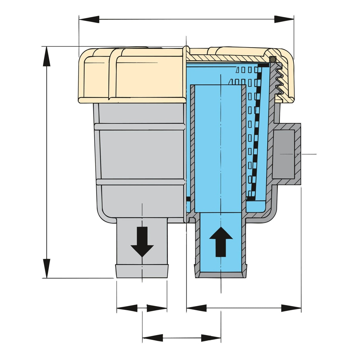Vetus jahutusvee filter tüüp 140, voolikuühendus Ø 19 mm – FTR140/19