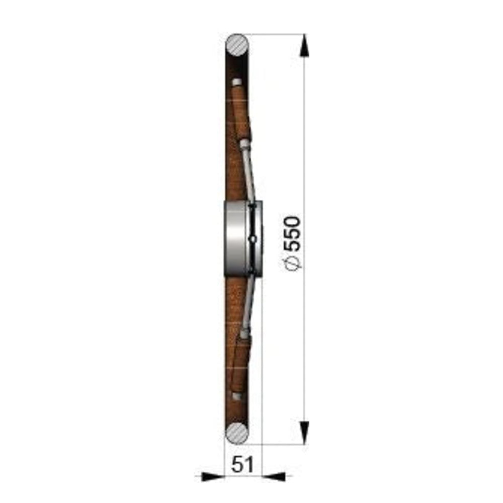 Vetus rooliratas KWL55 mahagonist velje ja kodaratega, Ø 550 mm – KWL55
