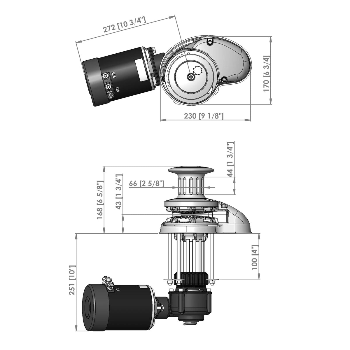 Maxwell vertikaalne ankruvints RC10-10, 24 V, 1200 W, 100TDC CW ketiratas + spill – P102578