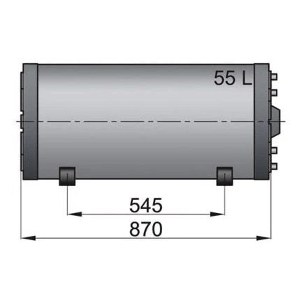 Vetus boiler topeltseinaga, 55 l, koos paigalduskomplekti ja 230 V/1500 W kütteelemendiga – WHD055