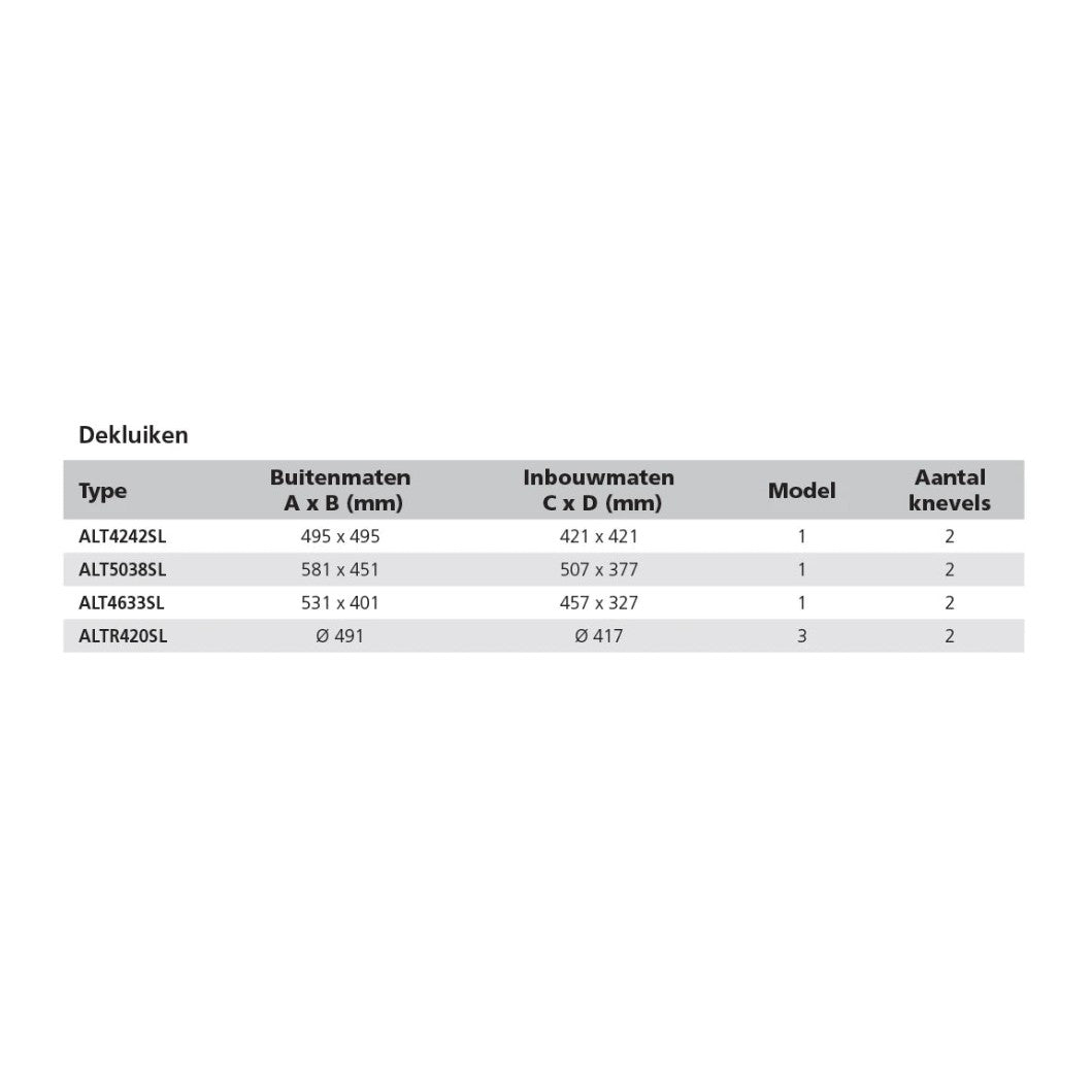 Vetus Altus klāja lūka, tips 5038 (izgriezums 507 x 377 mm) – ALT5038SL – attēls 2