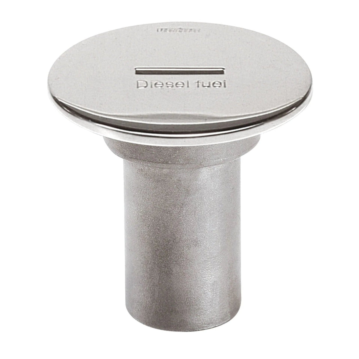 Vetus täitekork „DIESEL FUEL“, roostevaba teras, voolikule Ø 38 mm, kaas Ø 87 mm, L = 75 mm, vintsikäepideme pesaga – CAPF38W