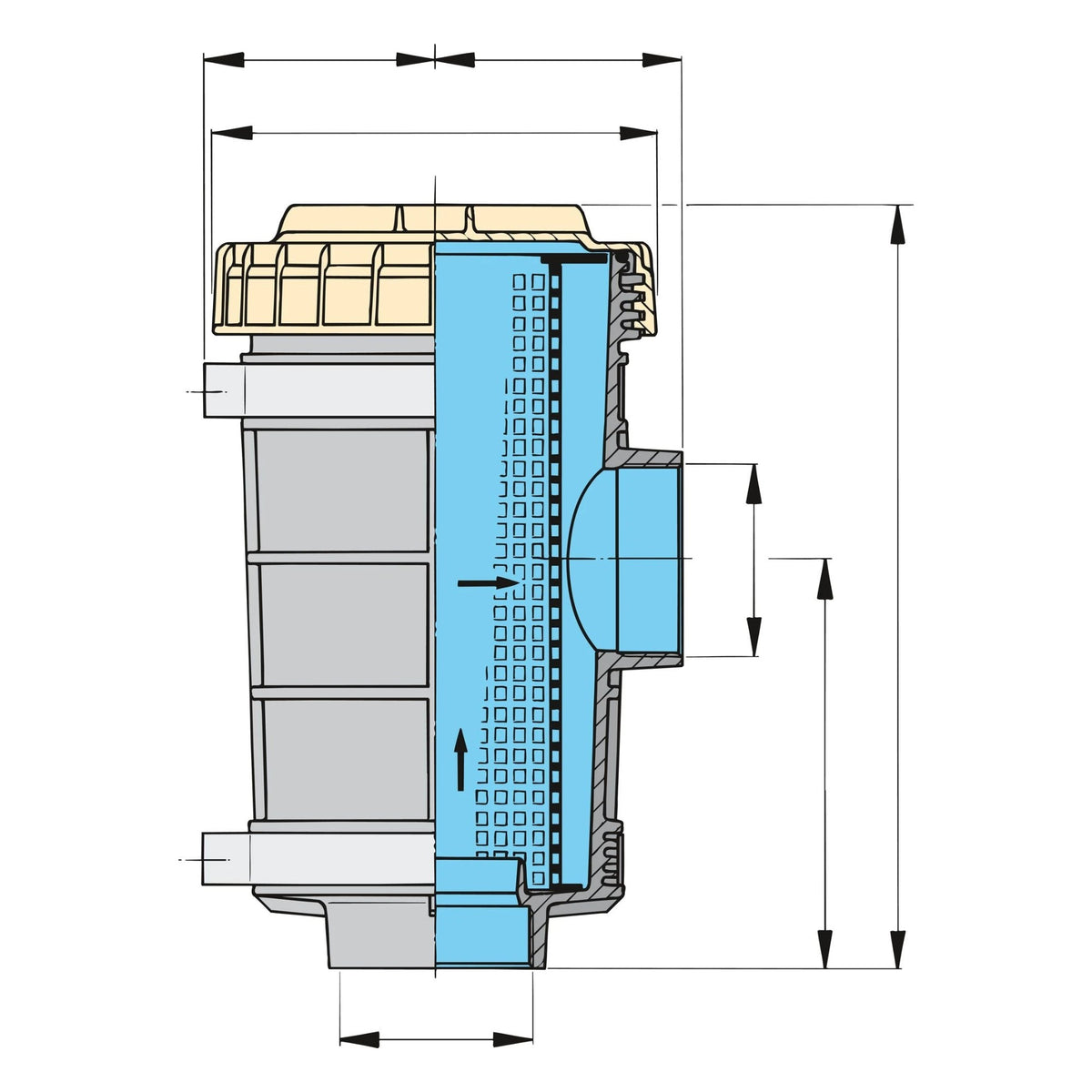 Vetus jahutusvee filter tüüp 1320, keere G1½, voolikuühendus Ø 38 mm – FTR132038