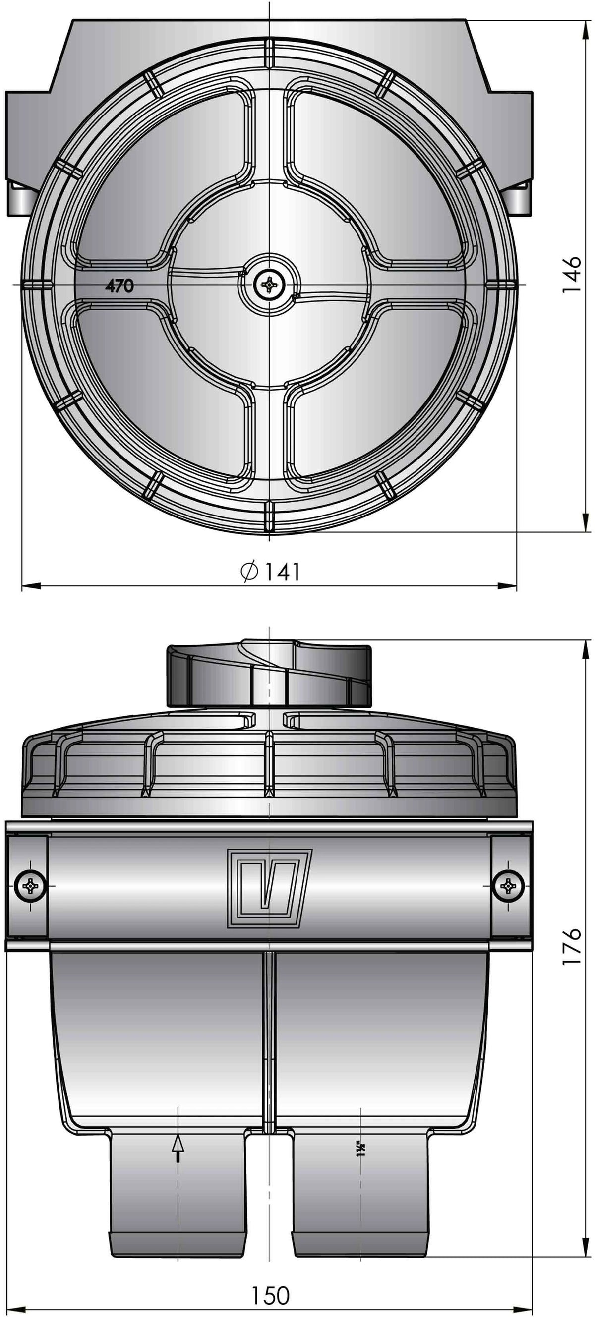 Vetus jahutusvee filter FTR470, voolikule Ø 38 mm – pilt 2