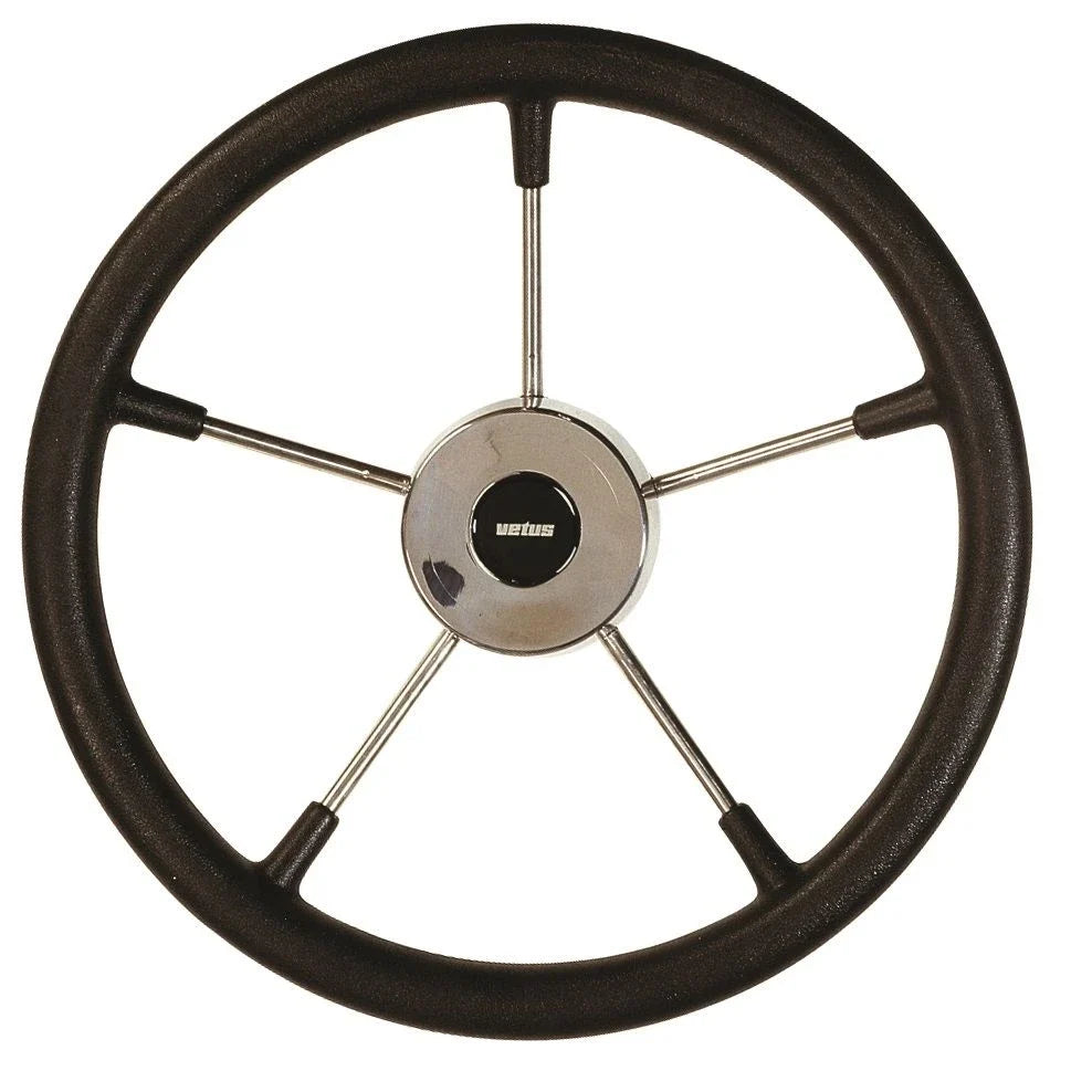 Vetus stūres rats KS38, Ø 380 mm (15"), ar PU putu pārklājumu, melns – KS38Z