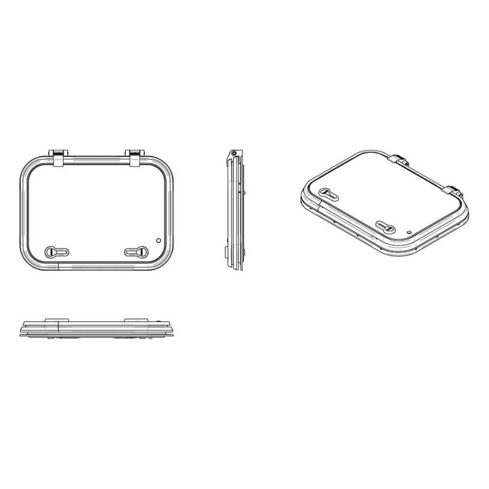 Vetus Libero klāja lūka, tips 32, rādiuss 55 mm (izgriezums 450 x 320 mm) – LIB3255L – attēls 5