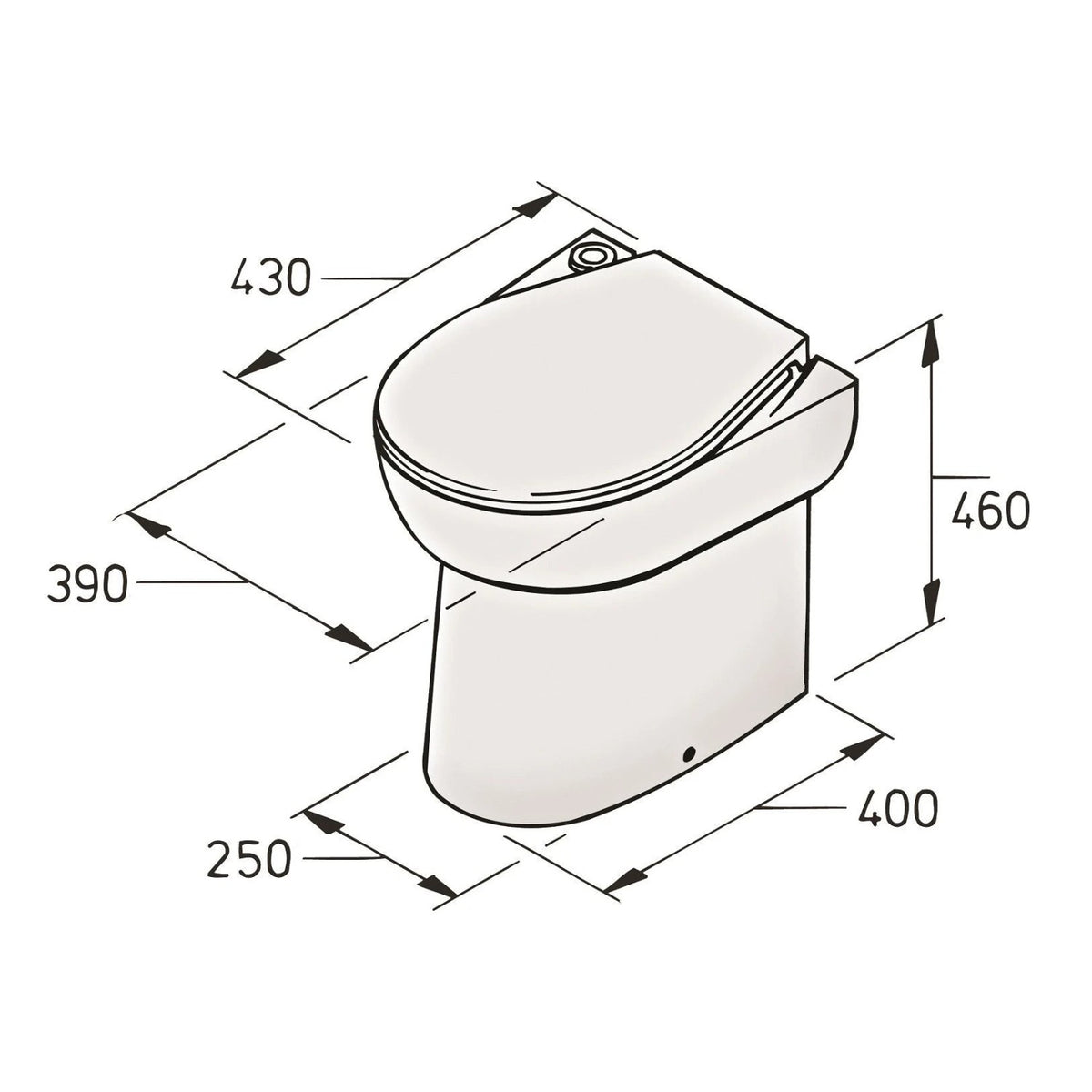 Vetus tualett WCS2, 230 V 50 Hz, nupuga – WC220S