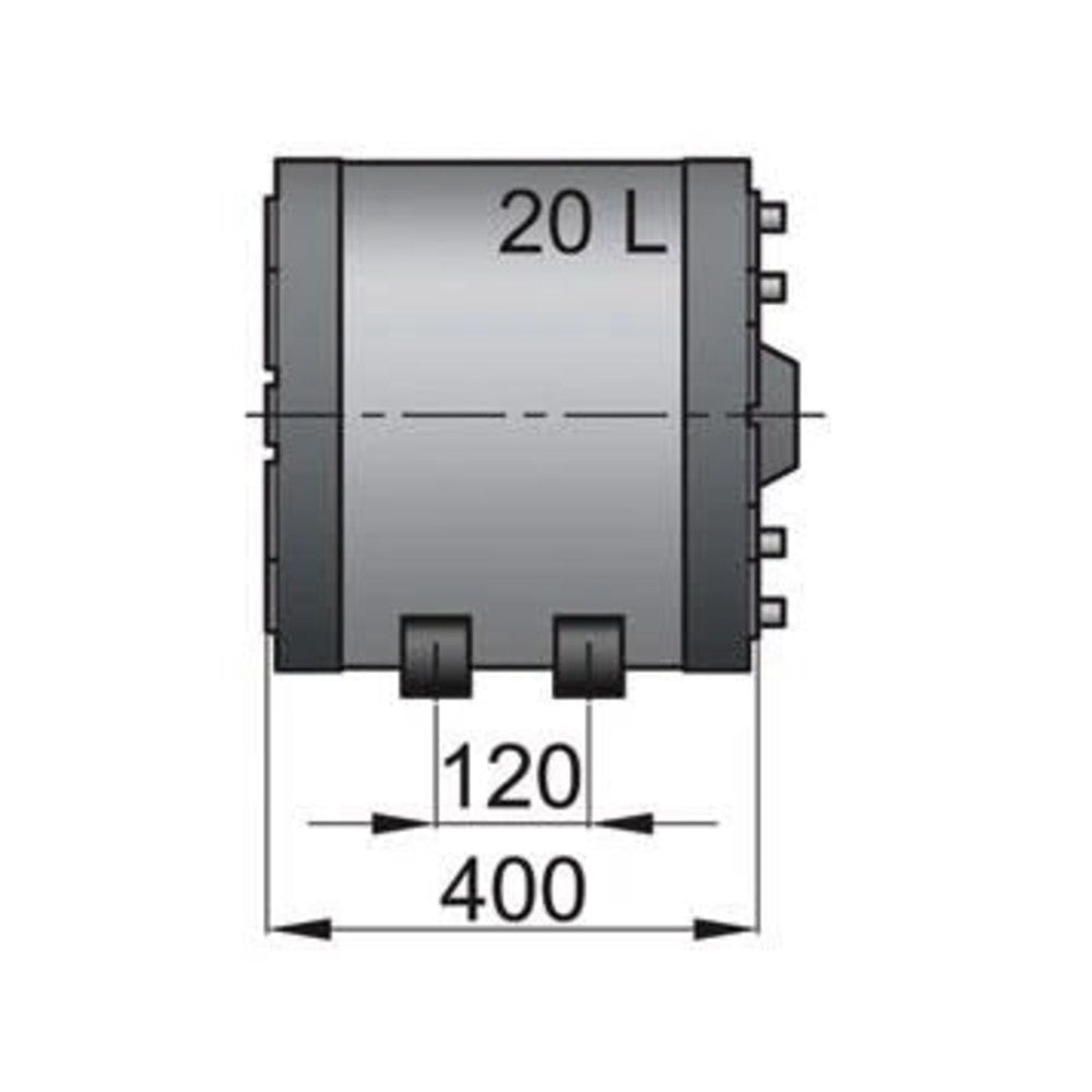 Vetus boiler topeltseinaga, 20 l, koos paigalduskomplekti ja 230 V/1500 W kütteelemendiga – WHD020