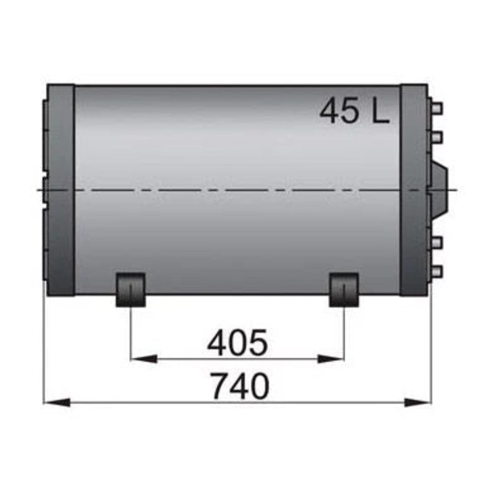 Vetus boiler topeltseinaga, 45 l, koos paigalduskomplekti ja 230 V/1500 W kütteelemendiga – WHD045