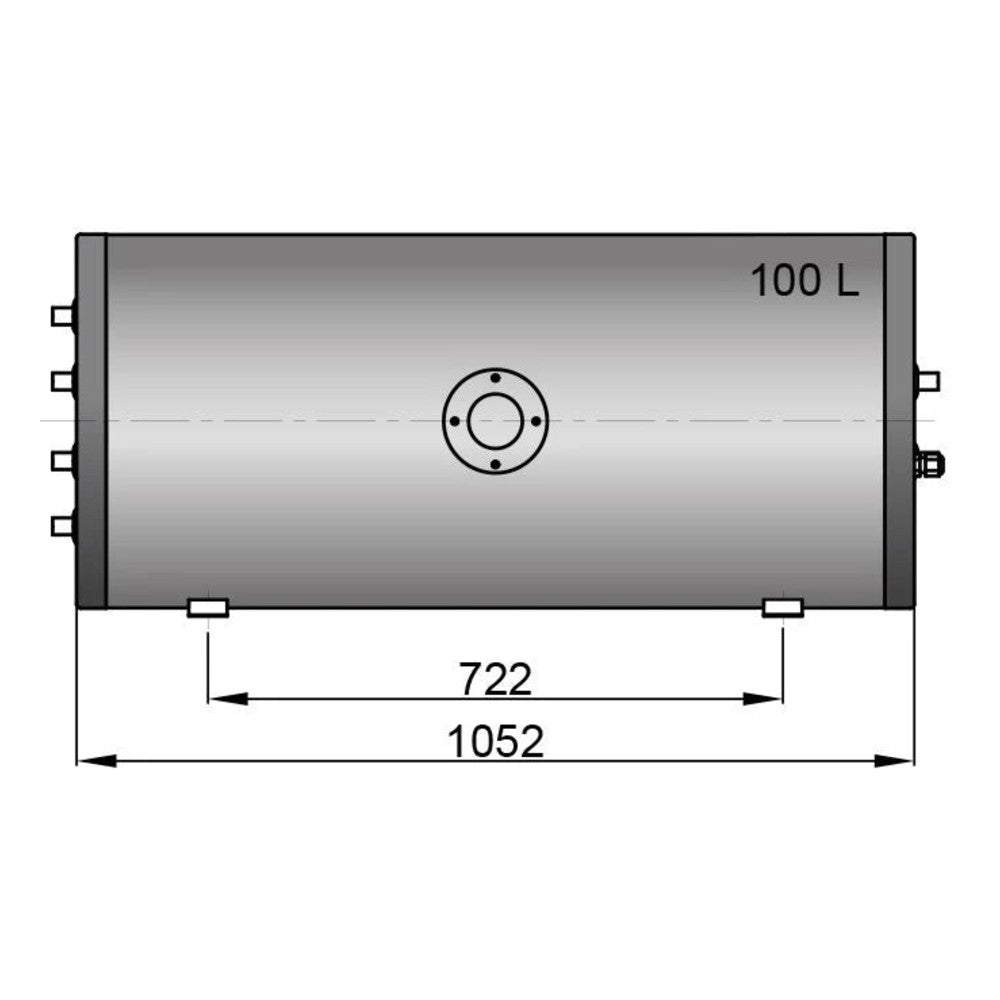 Vetus boiler kahe soojusvahetiga, 100 l, koos paigalduskomplekti ja 230 V/1500 W kütteelemendiga – WHT100