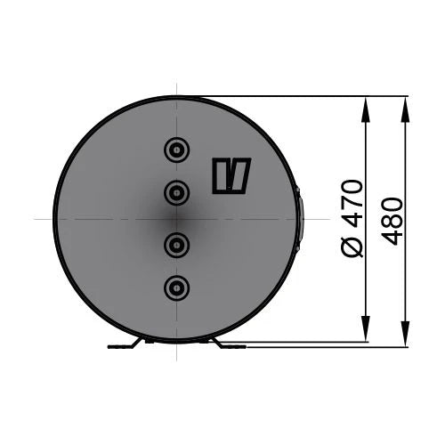 Vetus boiler kahe soojusvahetiga, 100 l, koos paigalduskomplekti ja 230 V/1500 W kütteelemendiga – WHT100