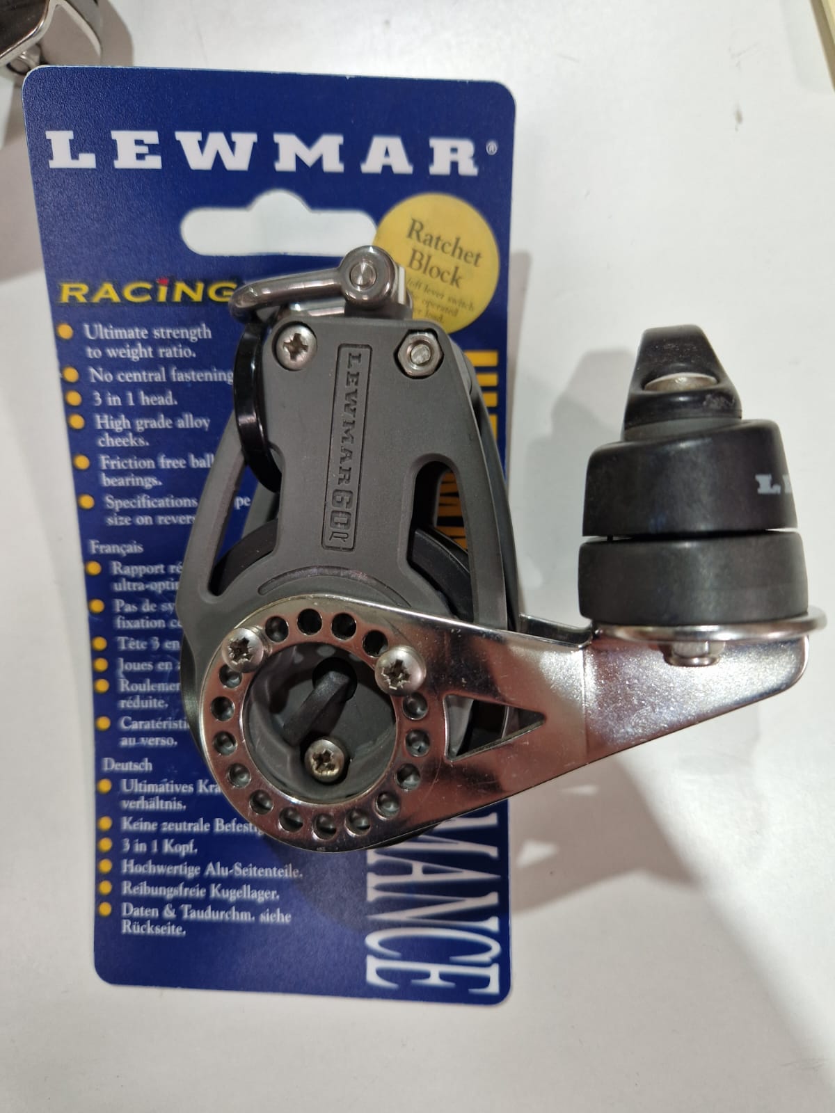 Lewmar 60 mm VF ratchet üksikplokk cam'iga